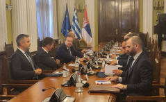 3 June 2022 National Assembly Speaker Ivica Dacic in meeting with Greek Minister of Foreign Affairs Nikos Dendias